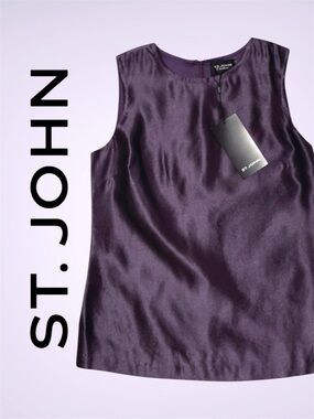 ST. JOHN • NWT Sleeveless Silk Blend Shell || Size 8